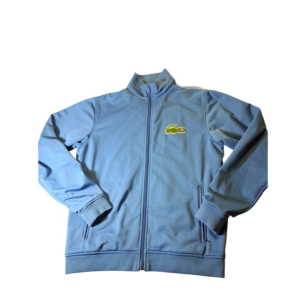 Lacoste Mens Full Zip Track Jacket Light Blue Crocodile Logo Size 6 XL